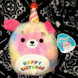 Squishmallow 8" Delenne The Puppy Dog HAPPY BIRTHDAY SQUAD NWT Kellytoy